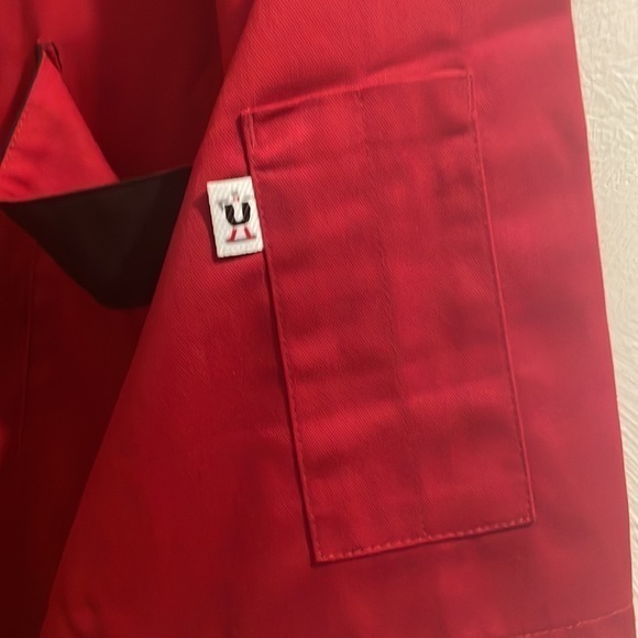 Uncommon Thread Bristol Chef Career Short Sl Coat #0423‎ Red & Black New Sz MD - Picture 2 of 4